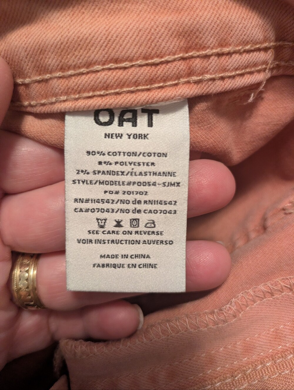 OAT New York High-Rise Wide Leg Raw Hem Jeans in Dusty Rose - Picture 8 of 8